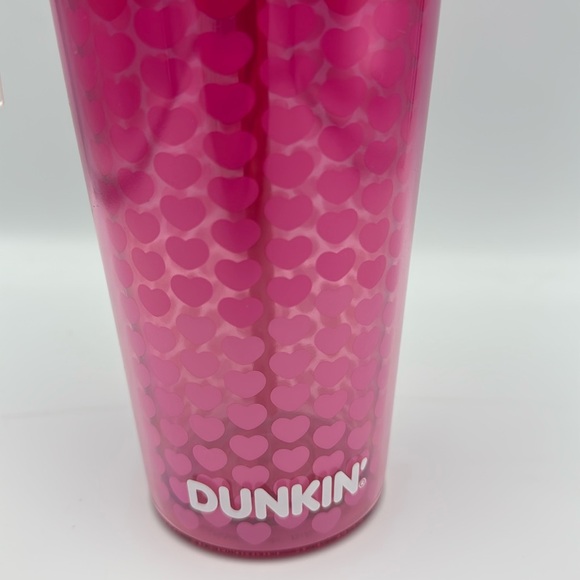 Dunkin Donuts Pink Ombre Hearts‎ Valentines Day Tumbler, Heart Shaped - Picture 4 of 10